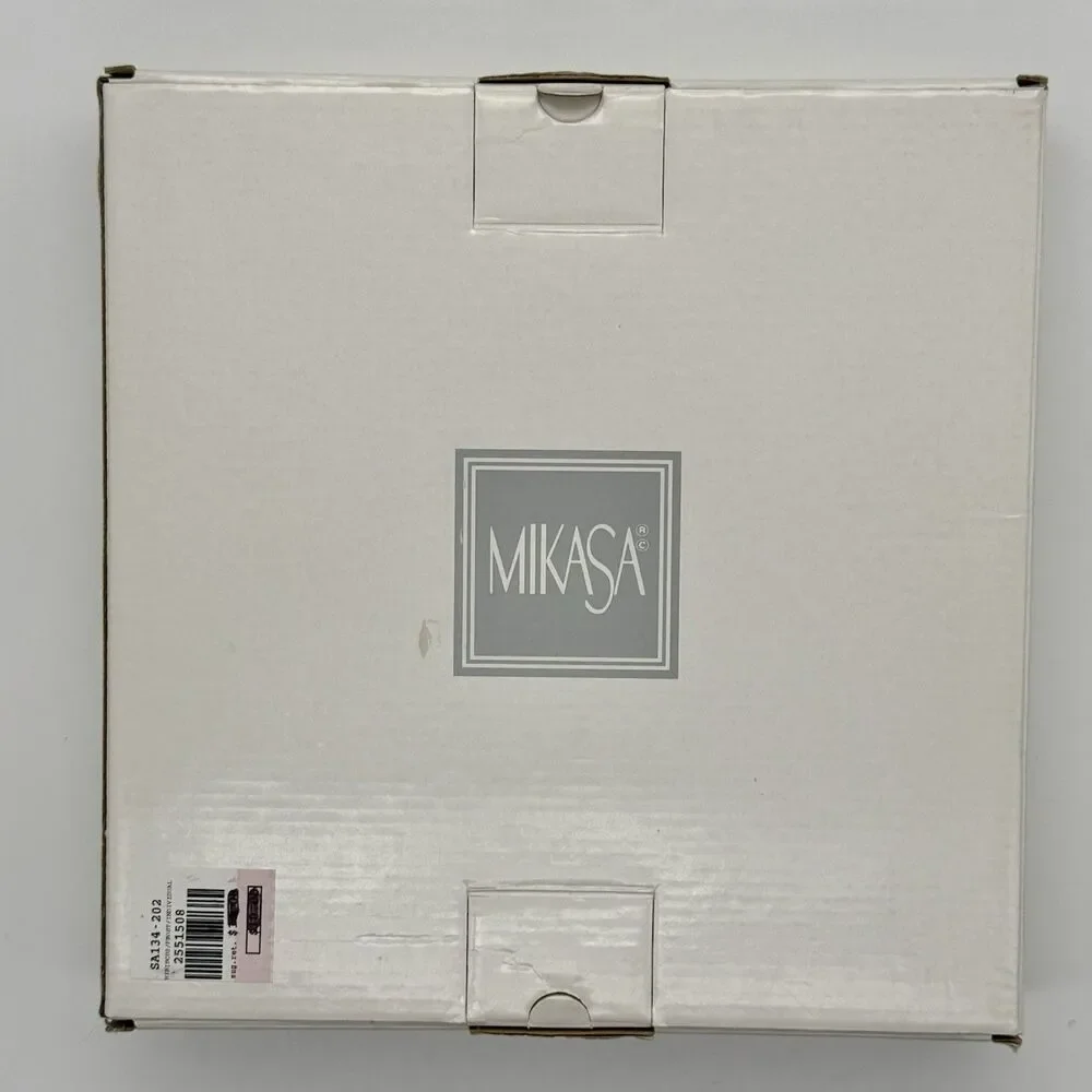 MIKASA Hibiscus Frost Clear Glass Round Plate Platter 9.5 inch w/Box SA134/202